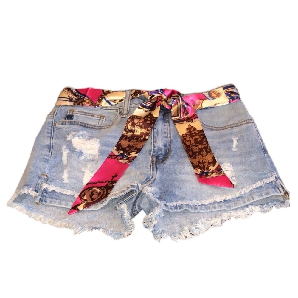 Denim Shorts w/ Twilly Belt